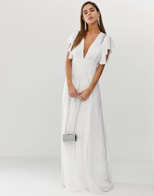 asos design maxi dress with lace godet panels