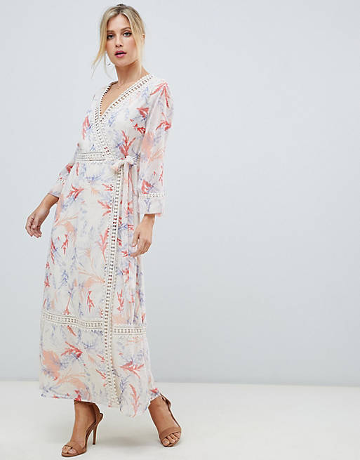 ASOS DESIGN maxi dress with lace trim in soft floral print | ASOS