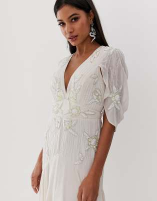 asos yellow sequin dress