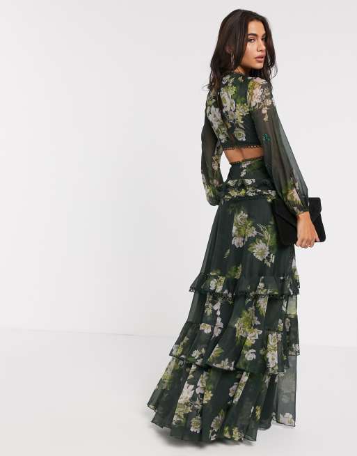 Asos green best sale long dress