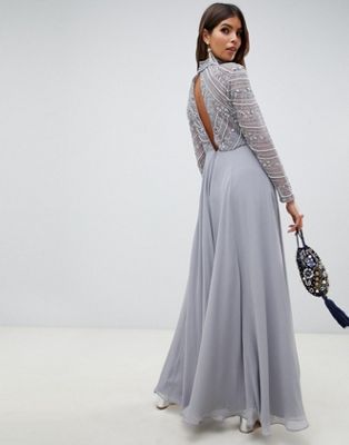 asos grey embellished dress