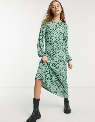 asos green spotty dress