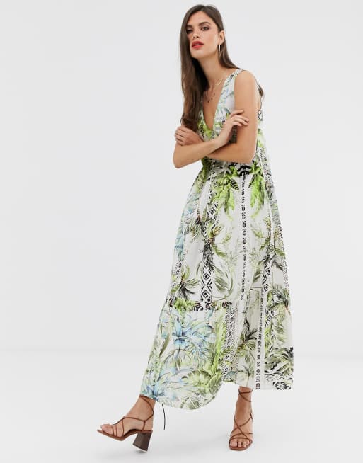 Asos tropical print dress sales