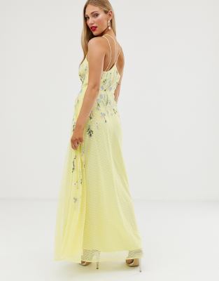 embroidered bodice maxi dress