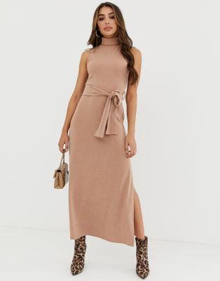 polo neck maxi dress