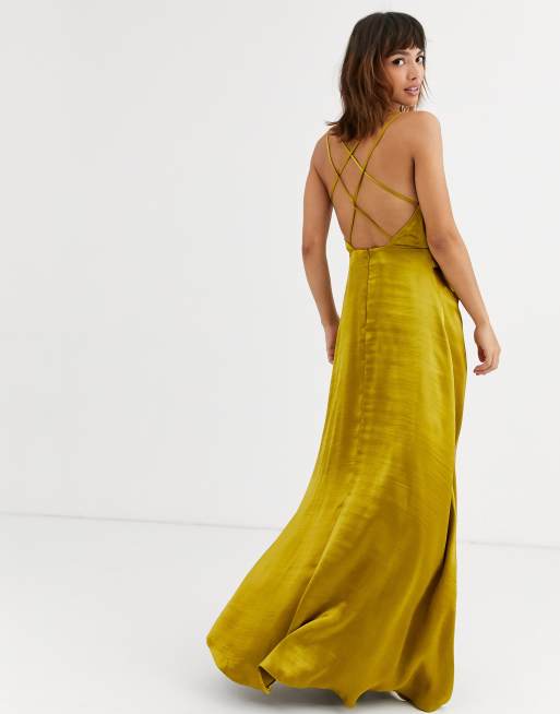 Asos yellow hot sale silk dress