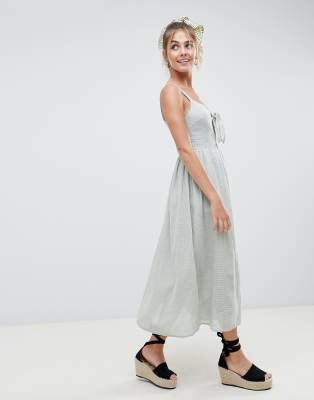 asos tie front dress