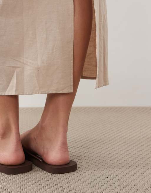 ASOS DESIGN – Maxi-Etuikleid in Neutral, 3 von 4