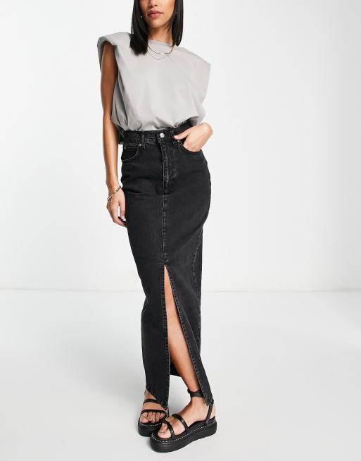ASOS DESIGN maxi falda vaquera '90's' en negro lavado - NEGRO, 4 de 4