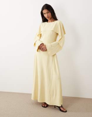 ДИЗАЙНЕРСКОЕ макси-платье godets от ASOS с накидкой из сливочного масла buttermilk