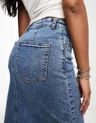 Mrat Damen Jeansrock A-Linie - Stretch Mit Taschen Figurbetont