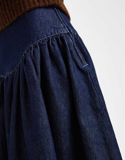 ASOS DESIGN – Maxi-Jeansrock in Rinse-Waschung mit tiefer Taille, 3 von 5