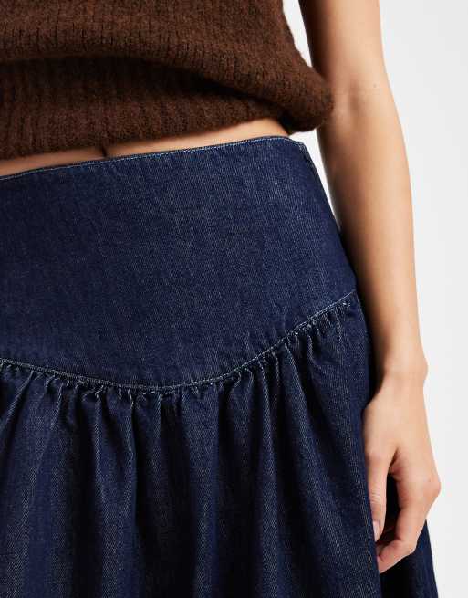ASOS DESIGN – Maxi-Jeansrock in Rinse-Waschung mit tiefer Taille, 5 von 5