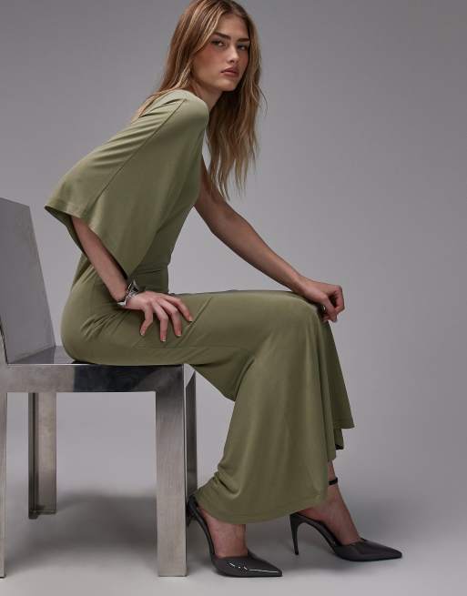 ASOS DESIGN - Maxi-jurk met enkele mouw en fishtail in saliegroen, 2 van 4