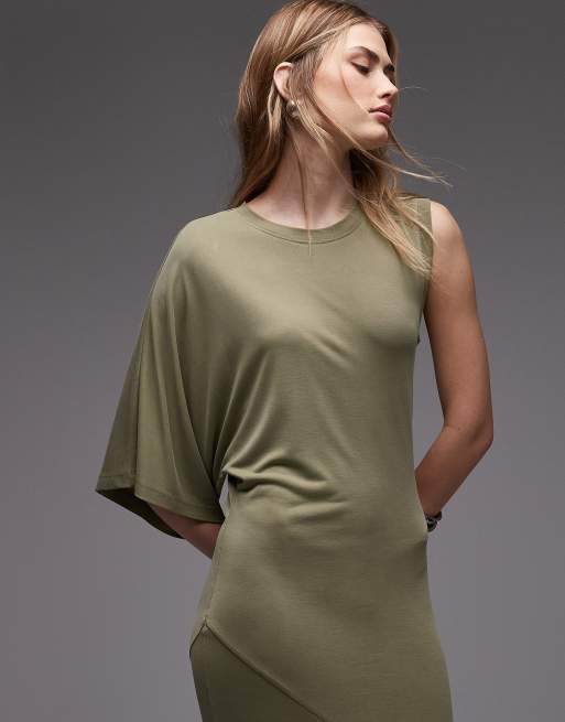 ASOS DESIGN - Maxi-jurk met enkele mouw en fishtail in saliegroen, 3 van 4