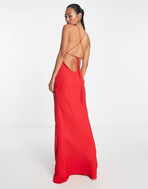Sir The Label Maxi-jurk Met V-rug in het Rood Dames Kleding voor voor Jurken voor Gala en avondjurken 