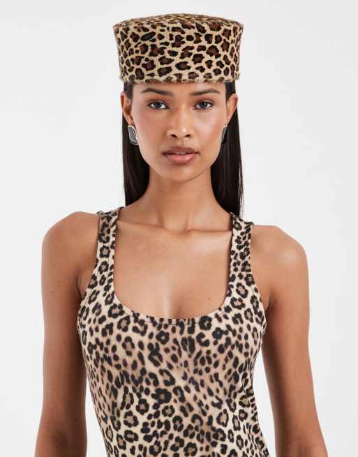 ASOS DESIGN - Maxi jurk met lage ronde hals in luipaardprint, 3 van 5