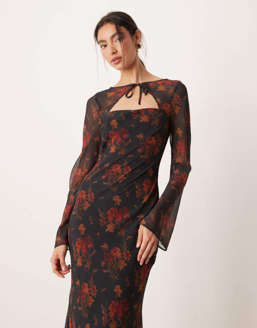 ASOS DESIGN - Maxi-jurk met lange mouwen in bloemenprint, 2 van 4