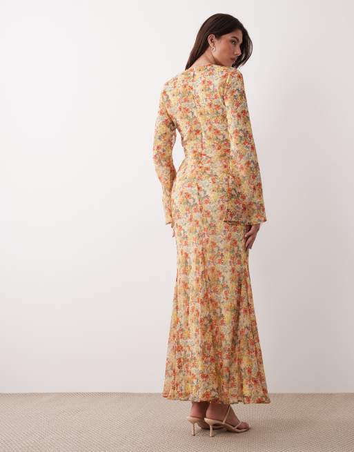 ASOS DESIGN - Maxi-jurk met lange mouwen in bloemenprint, 3 van 4