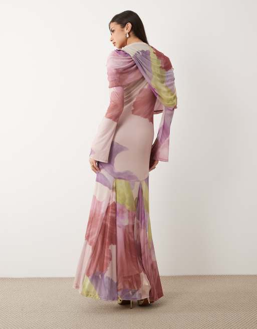 ASOS DESIGN - Maxi-jurk met lange mouwen in bloemenprint, 4 van 4
