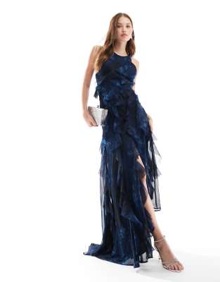 Maxi Jurk Ripples Blauw 361783 230 main image 1