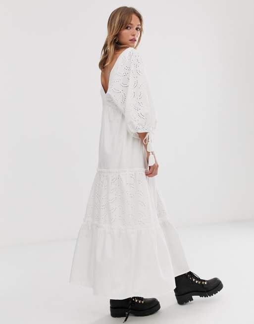 Broderie store maxi dress