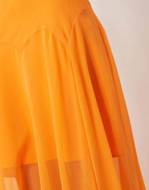 ASOS DESIGN - Maxi-jurk van chiffon met racerback in feloranje, 3 van 4
