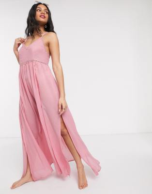 asos pink gown