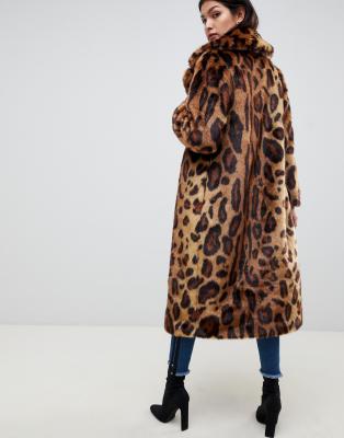 leopard print maxi coat