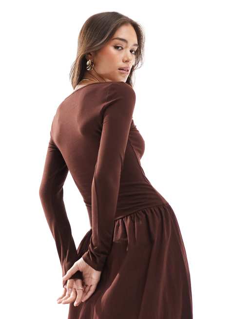 Asos brown dress online