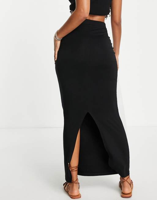 ASOS Pencil Skirt In Sheer Mesh With Underwear in Black