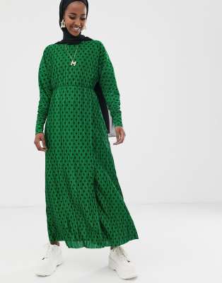 green spot maxi dress