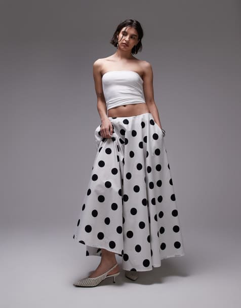 ASOS DESIGN - Maxi pofrok van poplin met stippen - view 1