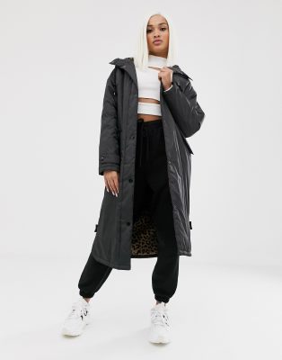 asos design maxi borg lined rainwear