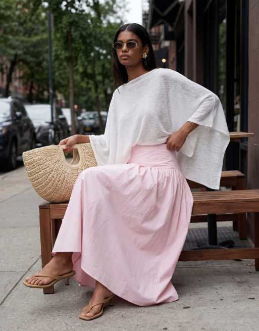 ASOS DESIGN - Maxi rok met hoge taille en naden in oudroze, deel van co-ord set, 12 van 12