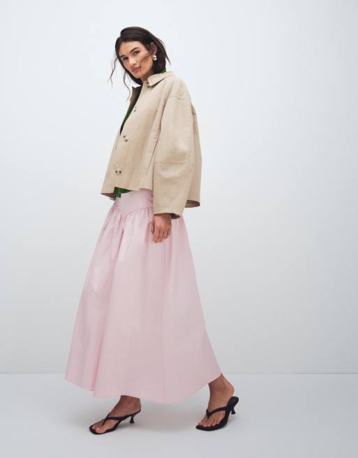 ASOS DESIGN - Maxi rok met hoge taille en naden in oudroze, deel van co-ord set, 2 van 12
