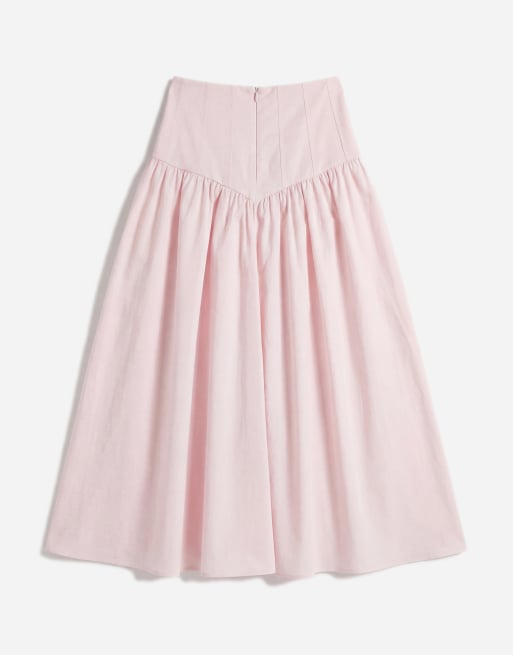 ASOS DESIGN - Maxi rok met hoge taille en naden in oudroze, deel van co-ord set, 7 van 12