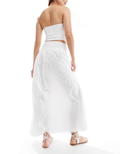 ASOS DESIGN - Maxi rok van katoenen broderie met verlaagde taille, 3 van 5