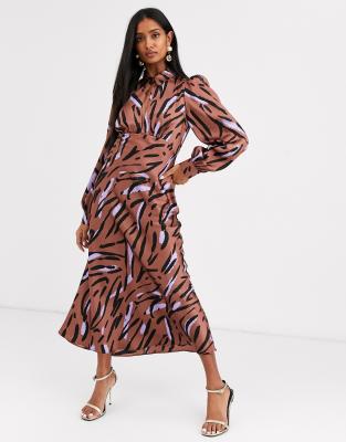 zebra satin dress