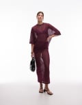 [ASOS DESIGN] ASOS DESIGN maxi sheer mesh skirt in fig-Purple M Plum