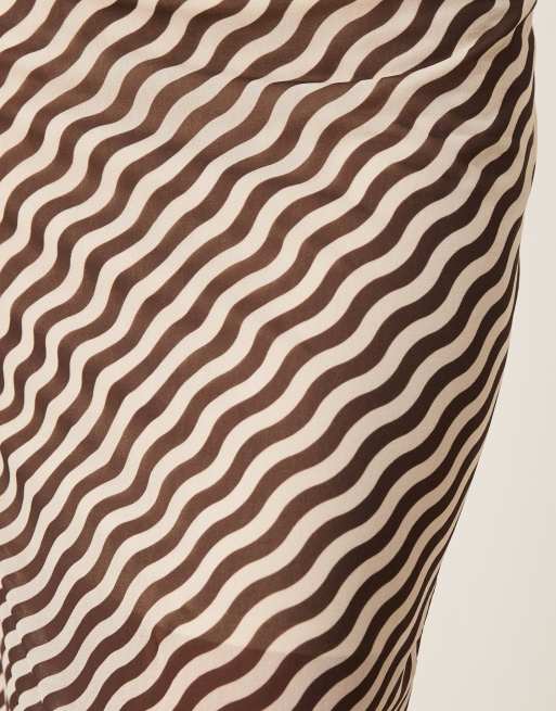 ASOS DESIGN maxi skirt in brown and white stripe - part of a set