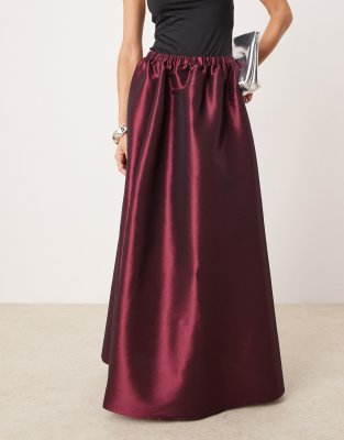 Asos Design Maxi Skirt In Red