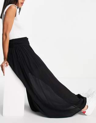 ASOS DESIGN maxi skirt in crinkle with 