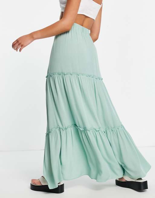 Sage green maxi store skirt