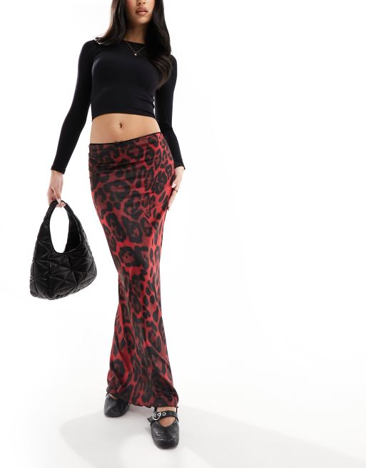 Black maxi skirt leopard cheap flats