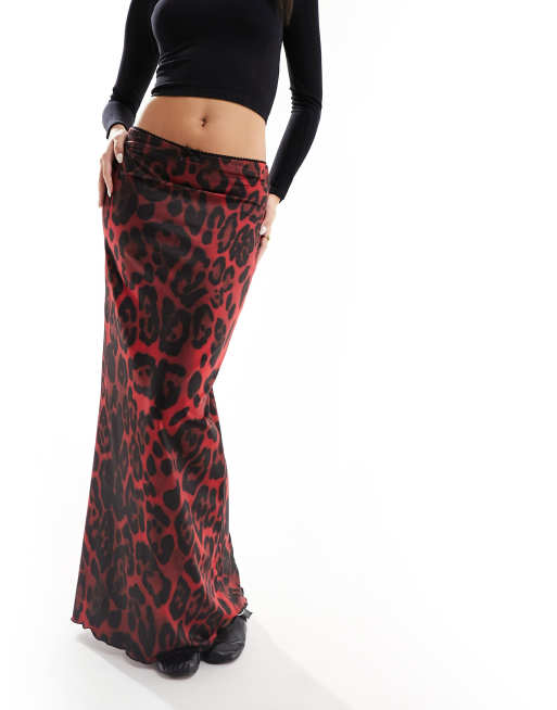 Leopard print outlet maxi skirt xs