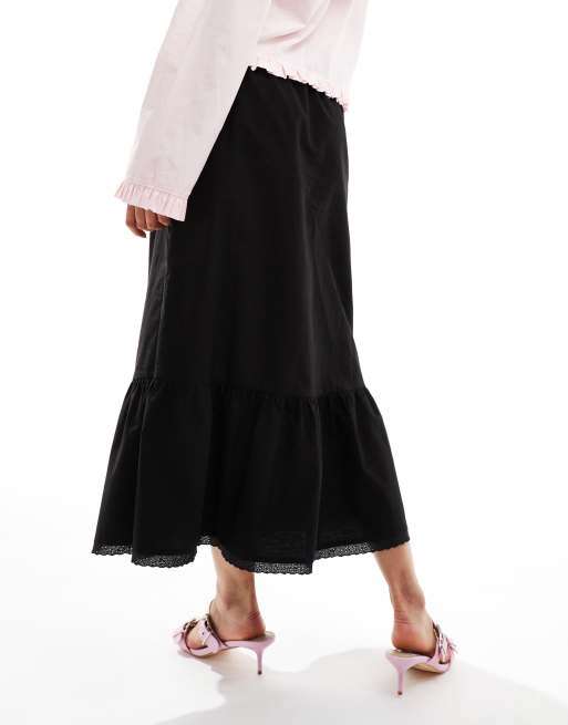 Asos black maxi skirt on sale