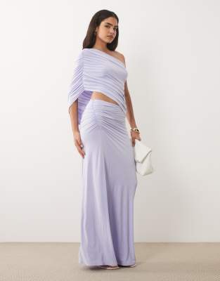 Макси-юбка ASOS DESIGN с драпировкой по бокам в сиреневом цвете lilac