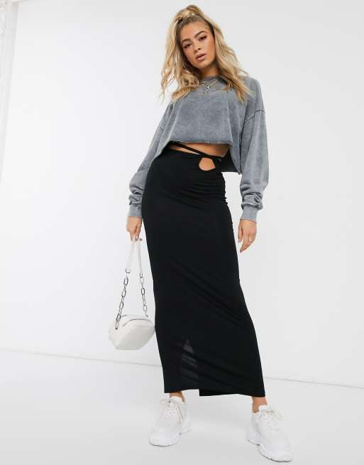 Maxi skirt tie store waist