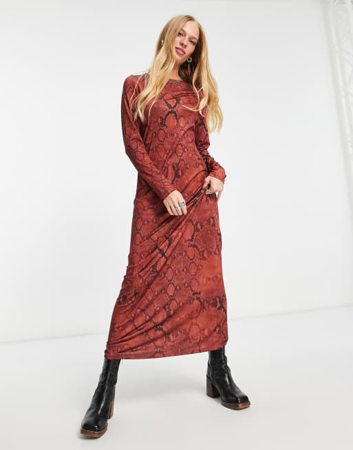 Long sleeve shop snake dress